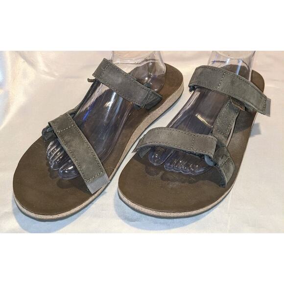 Teva Original Universal Slide Sandals Mens Size 11.5 Hook & Loop Olive / Gray - Picture 6 of 8